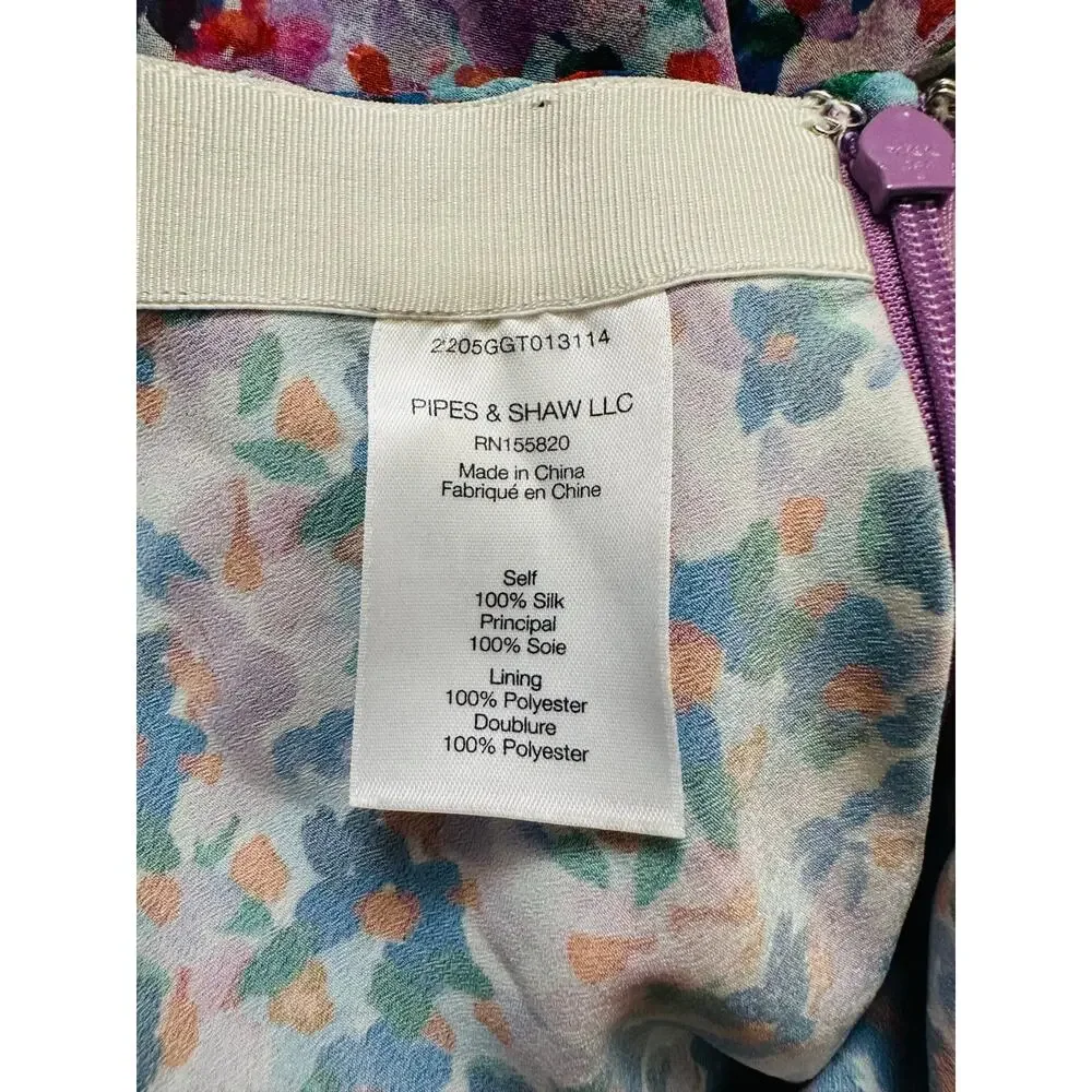 Veronica Beard Spencer Silk Floral Ruffle Mini Skirt Size 6